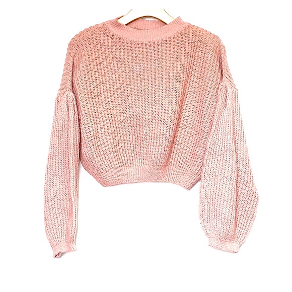 SHEIN Sweaters - SHEIN • Rose Mauve Knit Crop Sweater